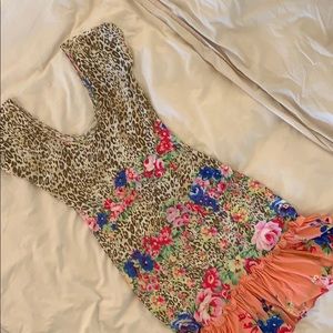 Blumarine Leopard and Floral Print Dress